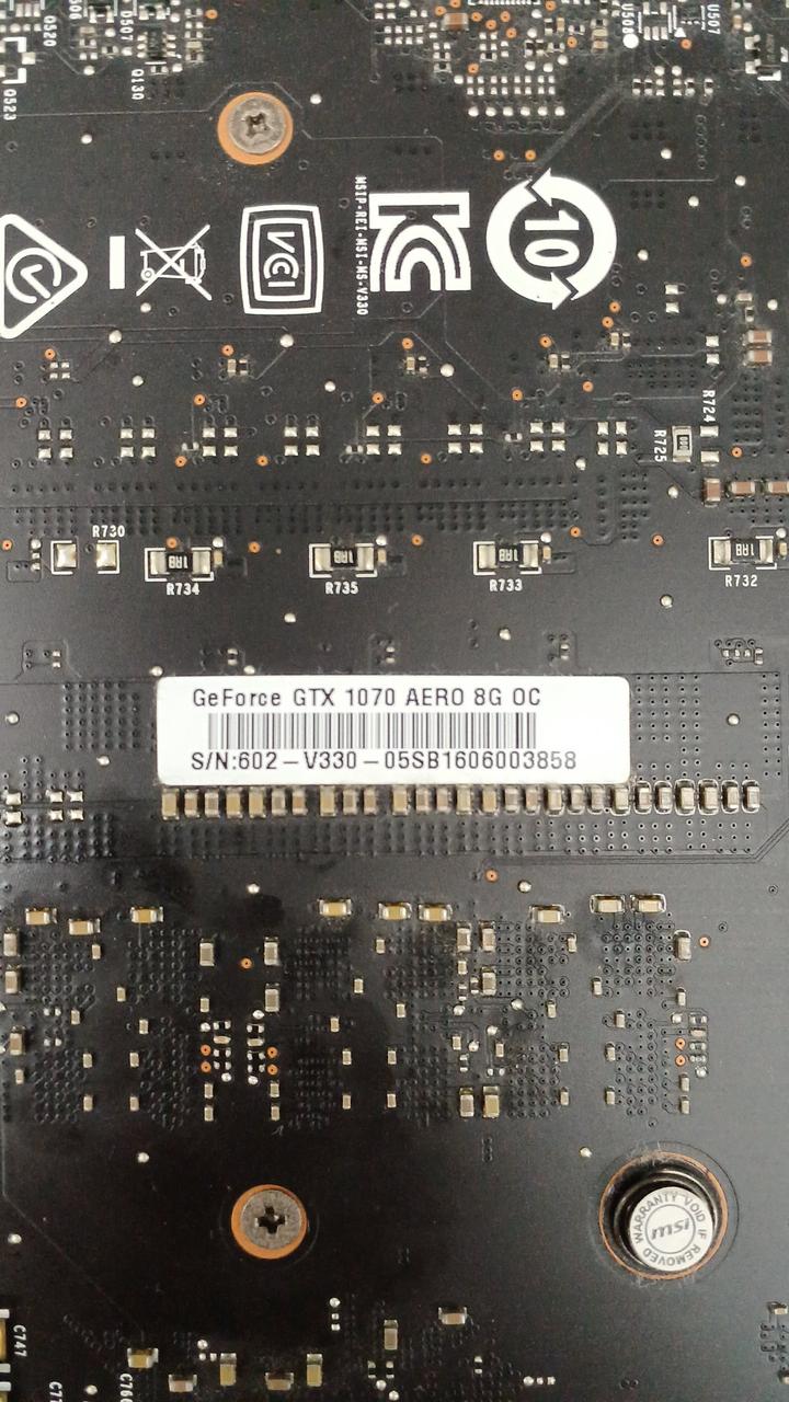 MSI GPU GEFORCE GTX 1070 AERO 9G OC