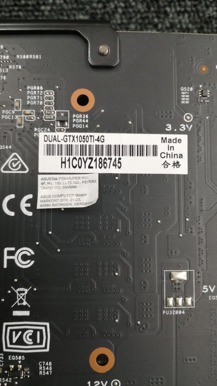 ASUS Graphics Card: DUAL-GTX1050TI-4G