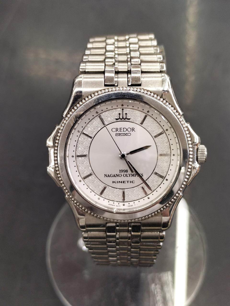 SEIKO CREDOR【ジャンク品】 JUNK] SEIKO Seiko Credor Nagano Olympic Kinetic Wristwatch 4M71