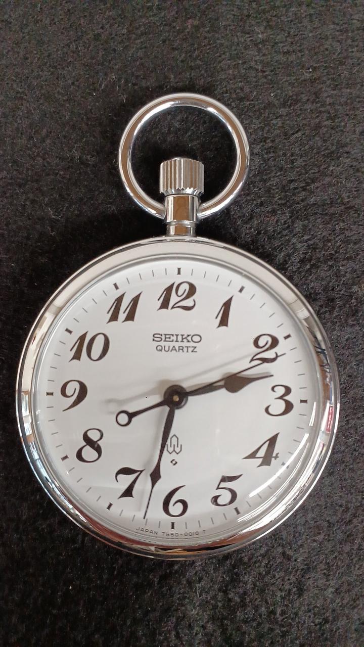 SEIKO Railway Clock 7550-0010 Silver × White Condition B