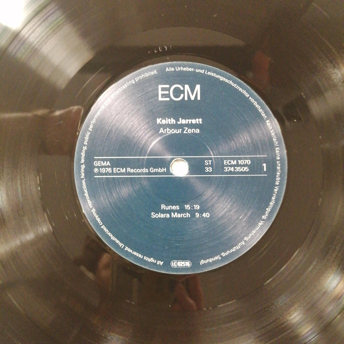 ECM RECORDS KEITH JARRETT/ARBOUR ZENA ECM 1070