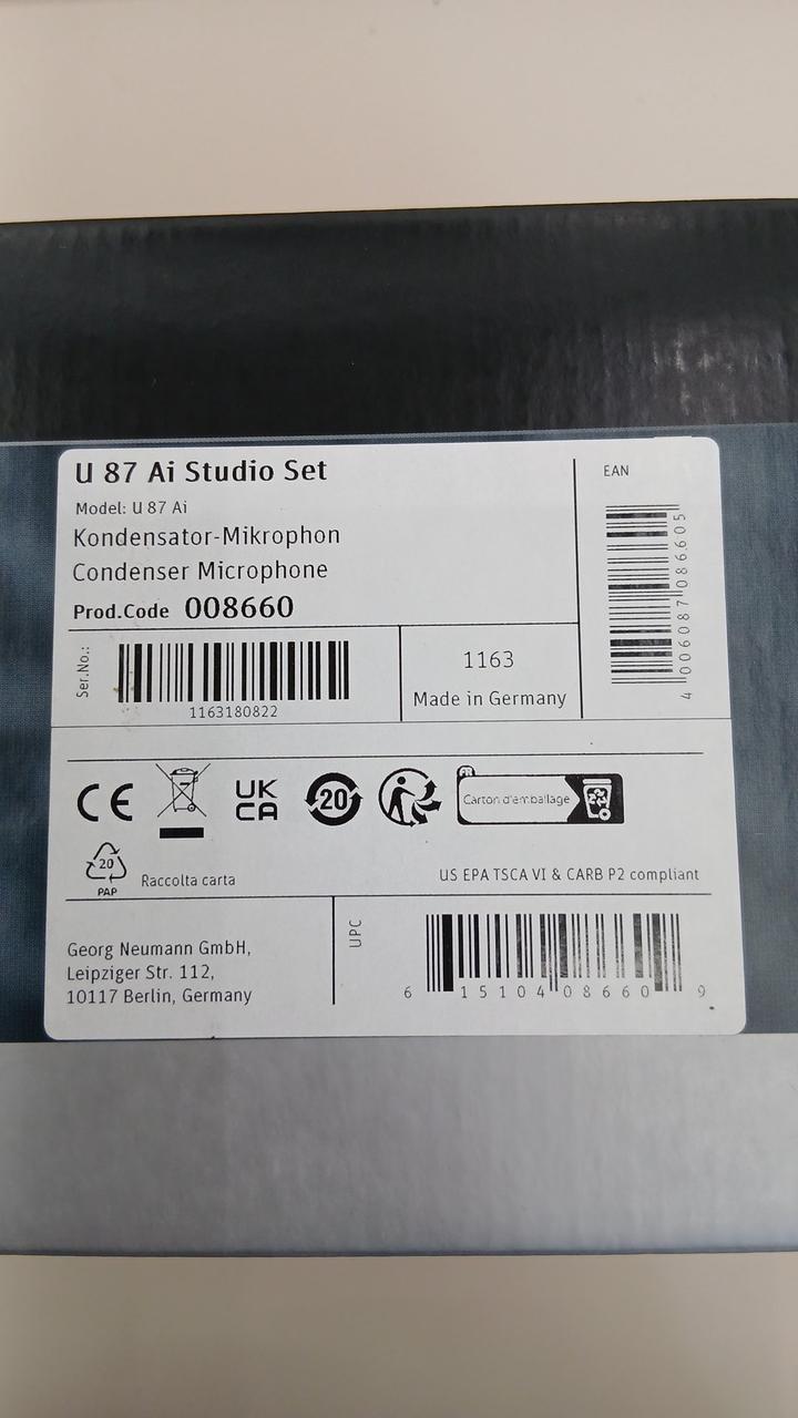 NEUMANN Condenser Microphone U 87 AI STUDIO SET