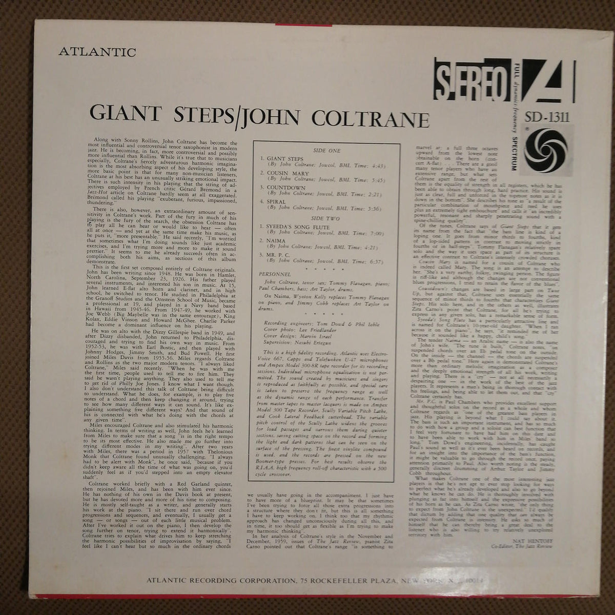 ATLANTIC JOHN COLTRANE/GIANT STEPS P-7502A