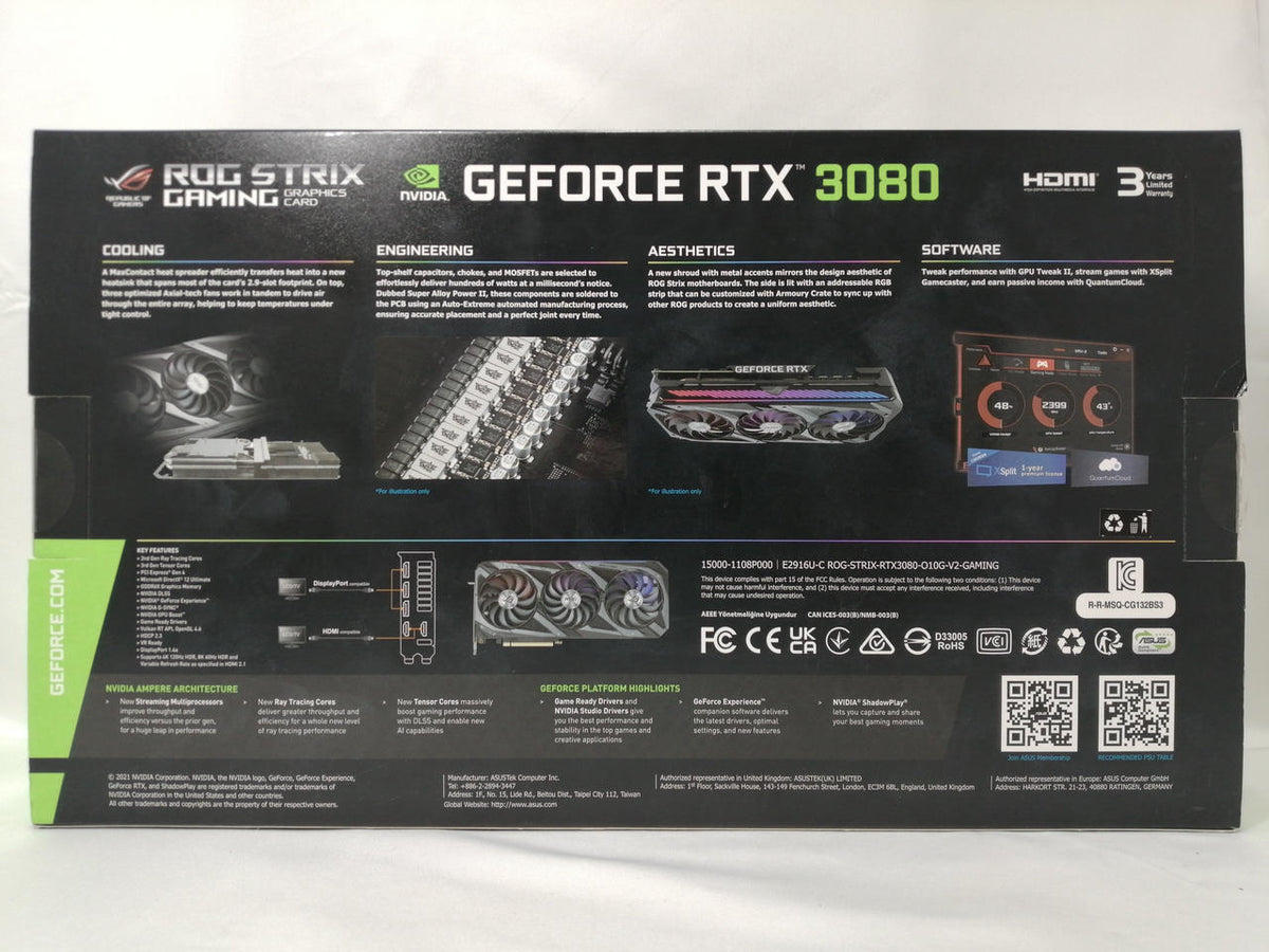 ASUS Graphics Card ROG-STRIX-RTX3080-O10G-V2-GAMI