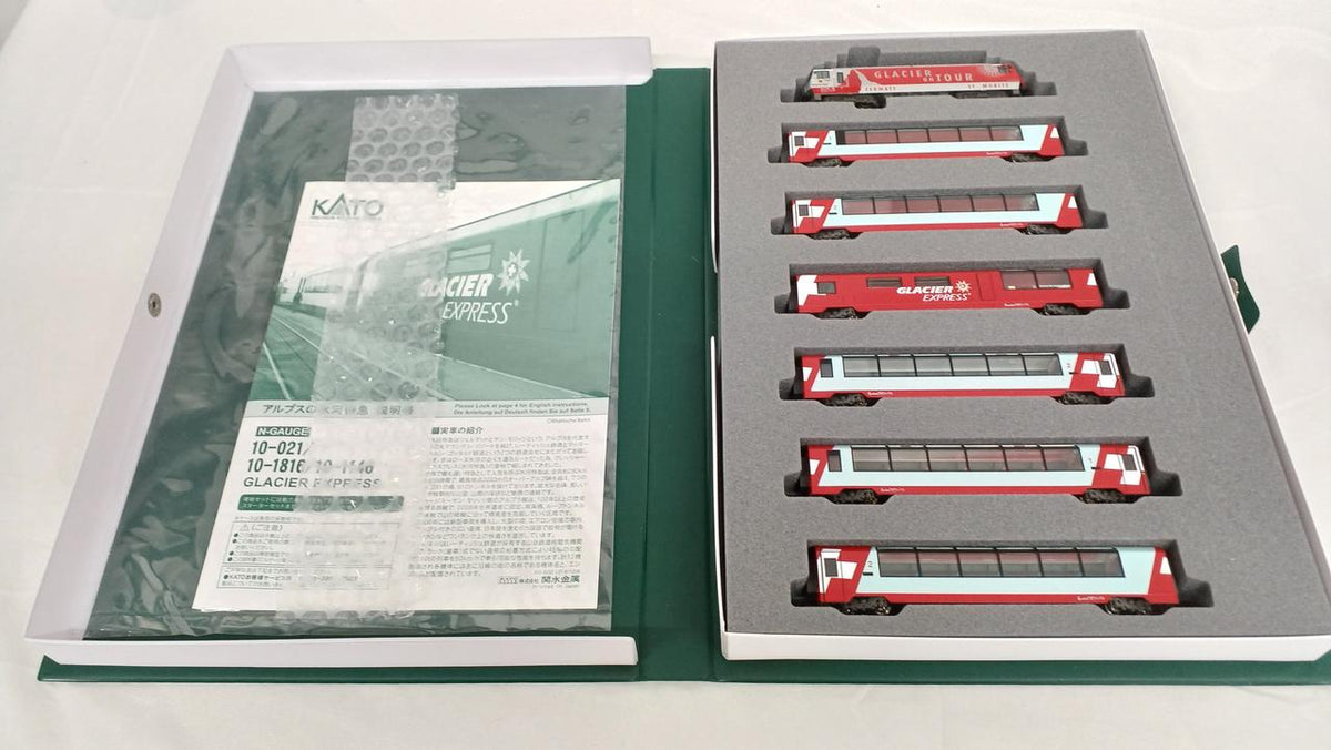 KATO Alps Glacier Express Starter Set 3-Car 10-021 Additional 4-Car 10-1146