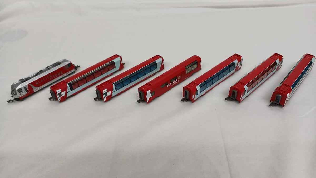 KATO Alps Glacier Express Starter Set 3-Car 10-021 Additional 4-Car 10-1146