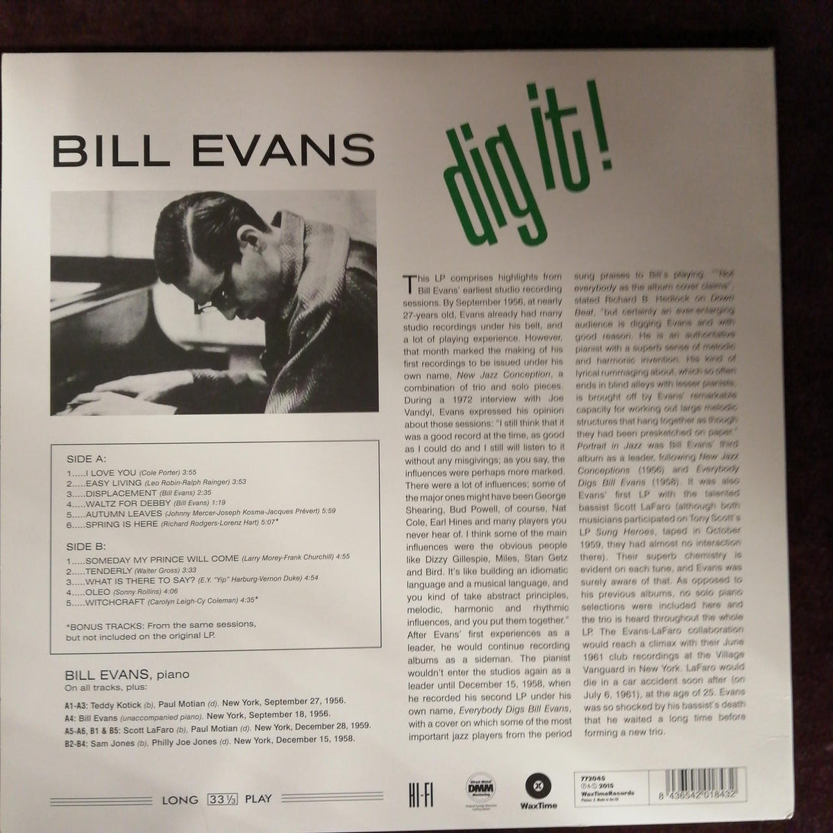 WAX TIME BILL EVANS/DIG IT! 772045 - Banzai Thrifting | BanzaiHobby