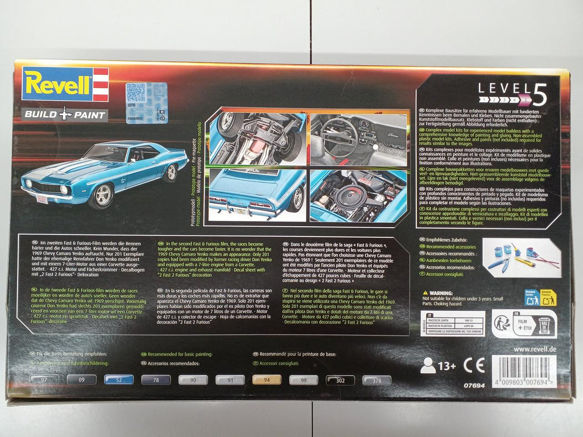 REVELL FAST & FURIOUS Chevy Camaro Jenko 1969 - Banzai Thrifting | BanzaiHobby