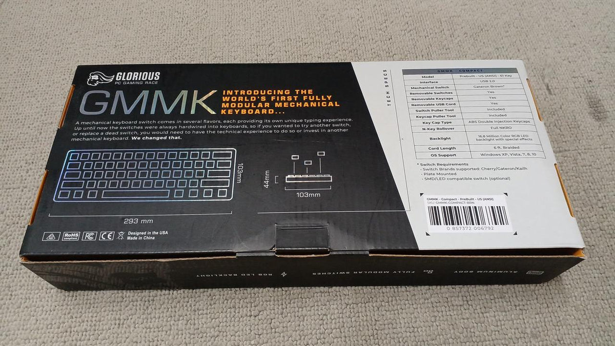 GLORIOUS Gaming Keyboard GMMK-COMPACT-BRN - Banzai Thrifting | BanzaiHobby