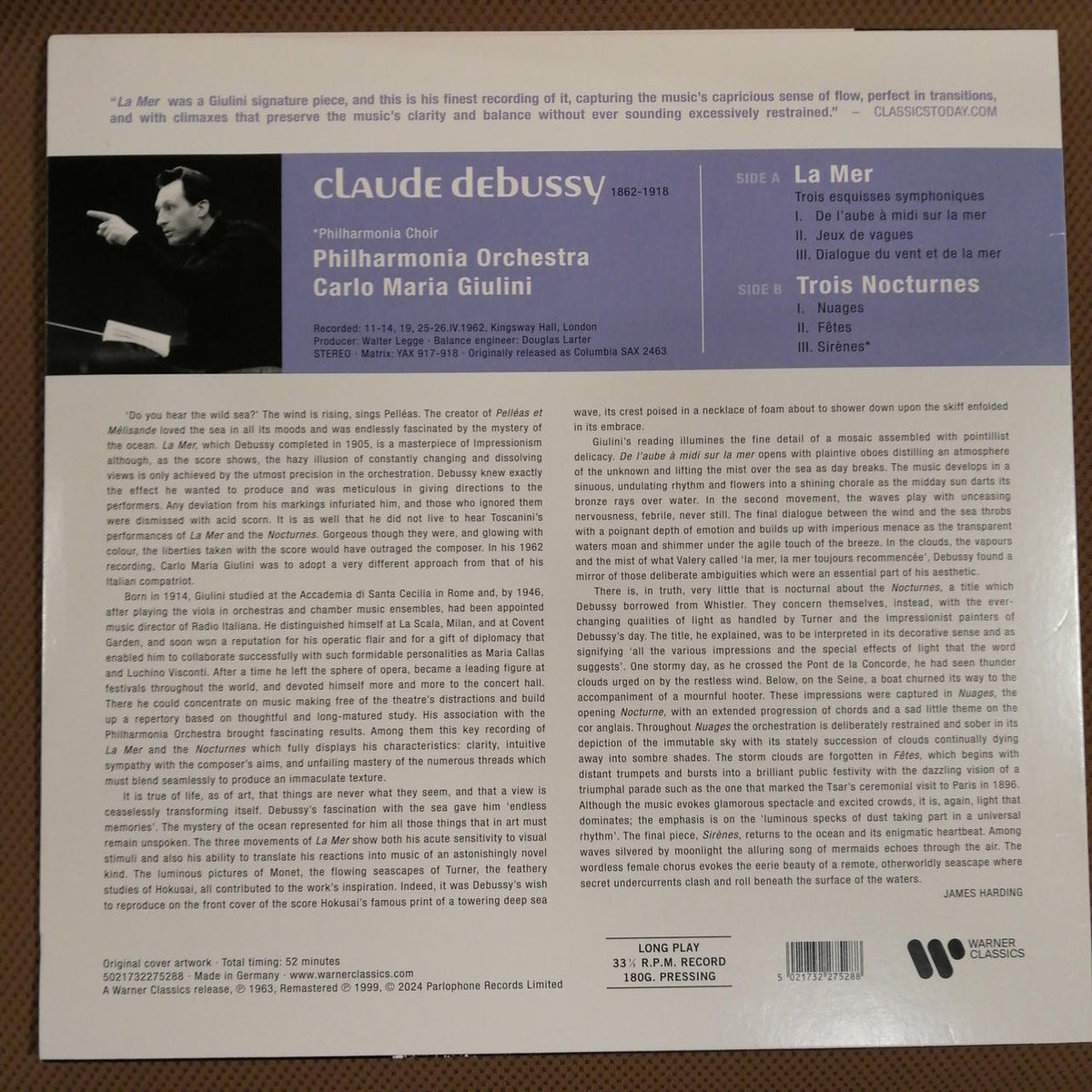 WARNER CLASSICS DEBUSSY/CARLO MARIA GIUNINI PH 5021732275288 - Banzai Thrifting | BanzaiHobby