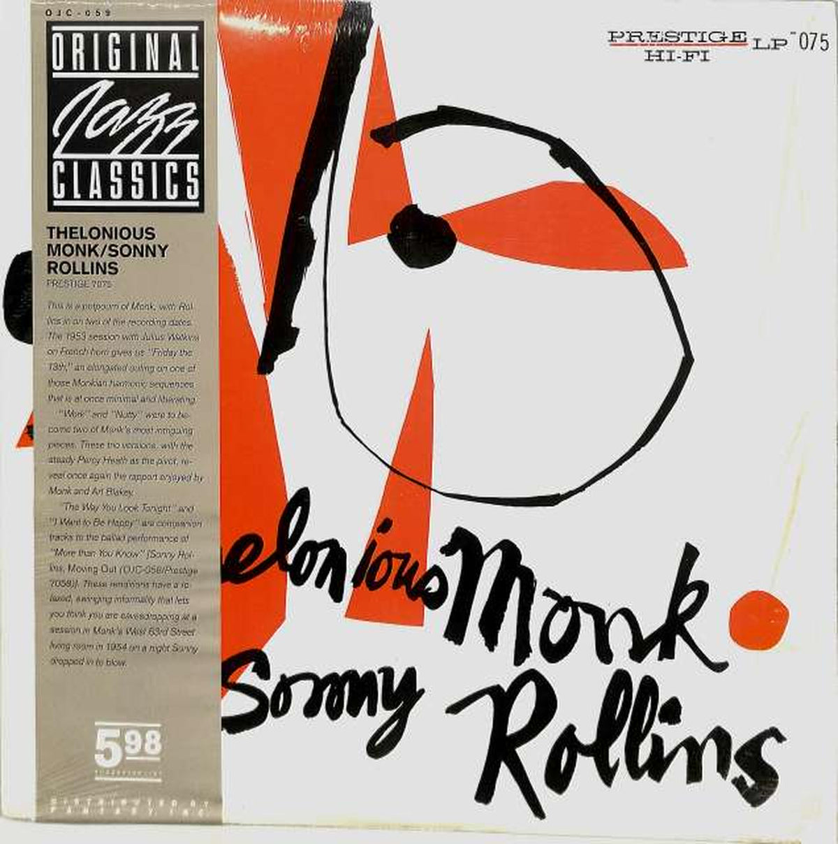 PRESTIGE Thelonious Monk "THELONIOUS MONK/SONN OJC-059"