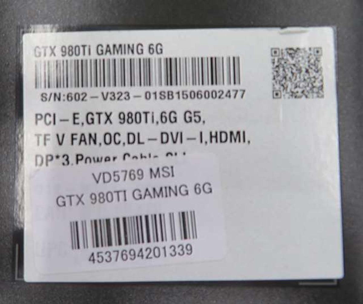 MSI NVIDIA PCI-Express GTX 980TI GAMING 6G