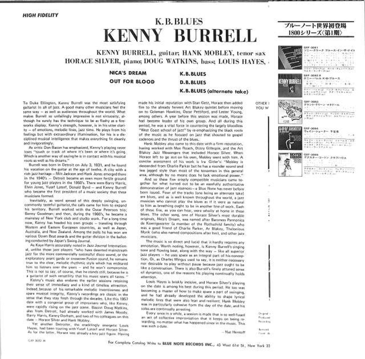 King Kenny Burrell "K.B. Blues" GXF-3052
