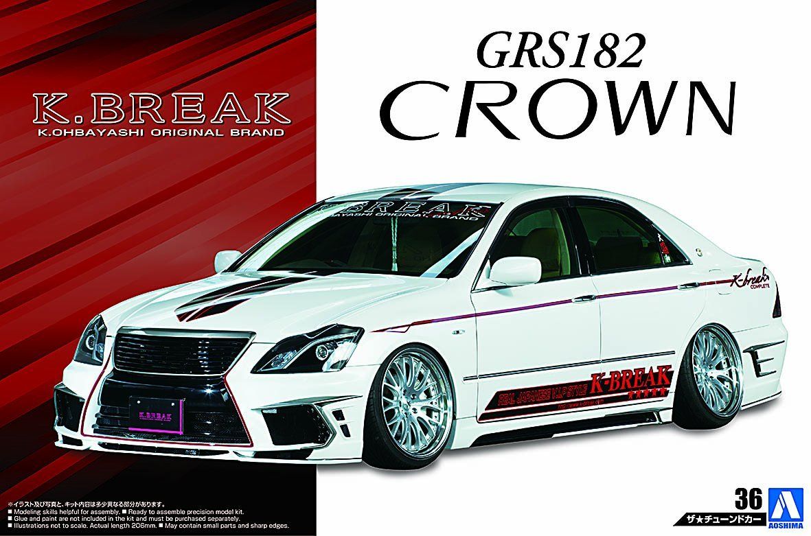 アオシマ 1/24 GRS182 クラウン K.BREAK Banzai Hobby - Aoshima 1/24 K-BREAK Hyper Zero Custom GRS182 Crown