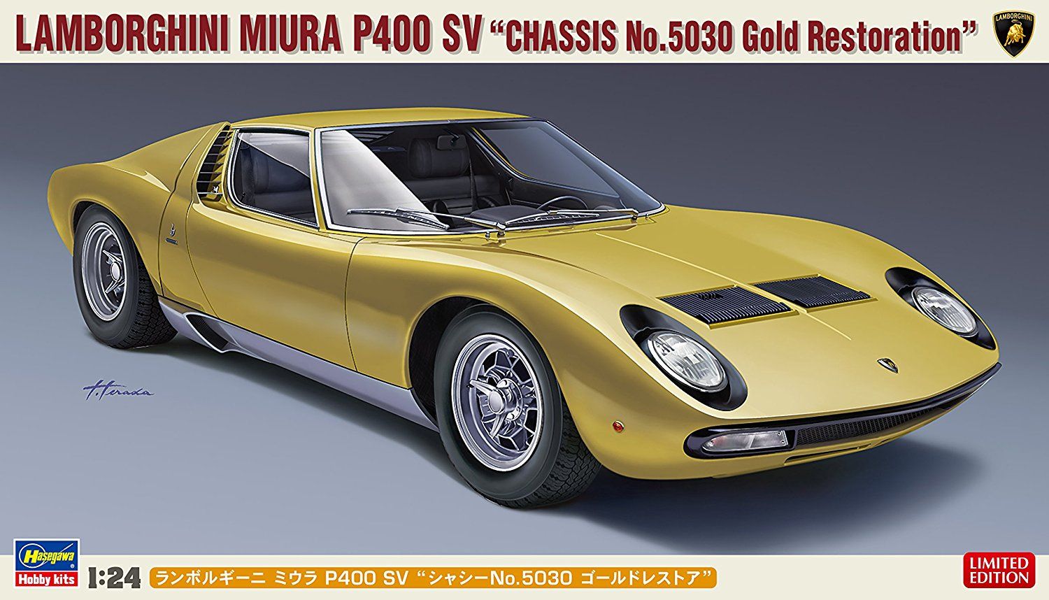 Hasegawa 1/24 Lamborghini Miura P400 SV Chassis No.5030 Gold Restoration - BanzaiHobby