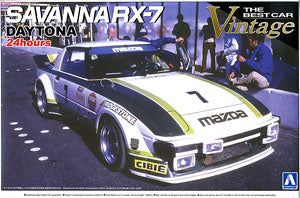 Aoshima BCV62 1/24 Mazda Savanna RX-7 Daytona24 1979 Green - BanzaiHobby