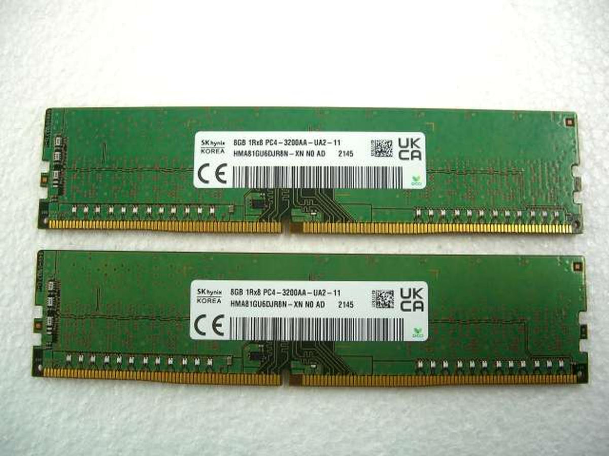 SK HYNIX DDR4 Memory: 2 8GB sticks (total 16GB) HMA81GU6DJR8N