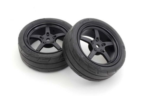 Kyosho FATH705BKM Glued TC Tire FZ02 (M/5-S Racing Wheel/BL/2p) - BanzaiHobby