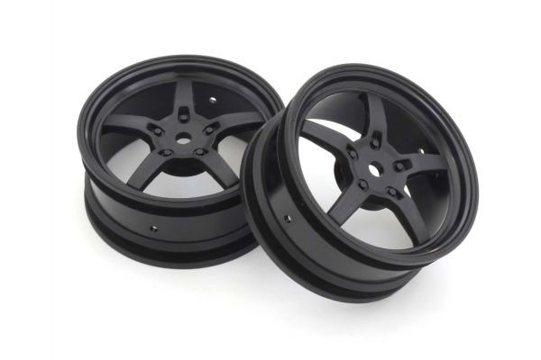 Kyosho FAH705BK 5-Spoke Racing Wheel (Black / 2pcs) - BanzaiHobby