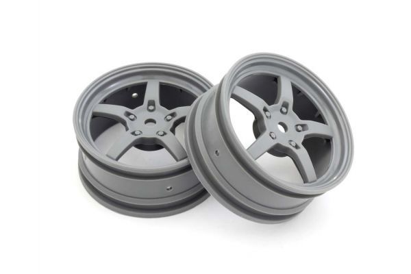 Kyosho FAH705GY 5-Spoke Racing Wheel (Gray/2pcs) - BanzaiHobby