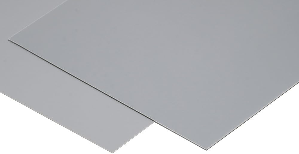 Wave OM-383 Plastic Plate B5 Gray, 0.04 inch (1.0 mm) Thick, 2 Pieces - BanzaiHobby