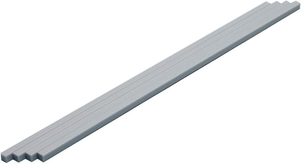 Wave OM-395 Plastic Square Rod, Gray, 0.2 inches (5.0 mm), 4 Pieces - BanzaiHobby