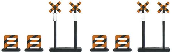 TGW NA-59 Unmanned Level Crossing (4 Level Crossing Alarms, 4 Protective Fences Included) - BanzaiHobby