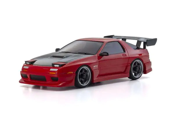Kyosho 32646R MINI-Z AWD MAZDA SAVANNA RX-7 FC3S with Aero Kit and CFRP hood Red - BanzaiHobby