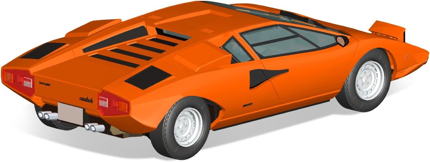 Aoshima Bunka Kyozai 20-C 1/32 The Snap Kit Series Lamborghini Countach LP400 Orange - BanzaiHobby