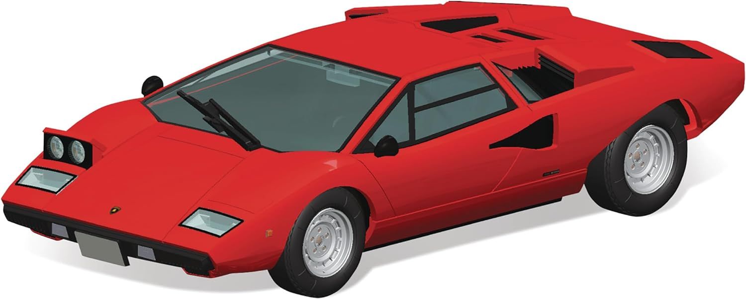 Aoshima Bunka Kyozai 20-A 1/32 The Snap Kit Series Lamborghini Countach LP400 Red - BanzaiHobby