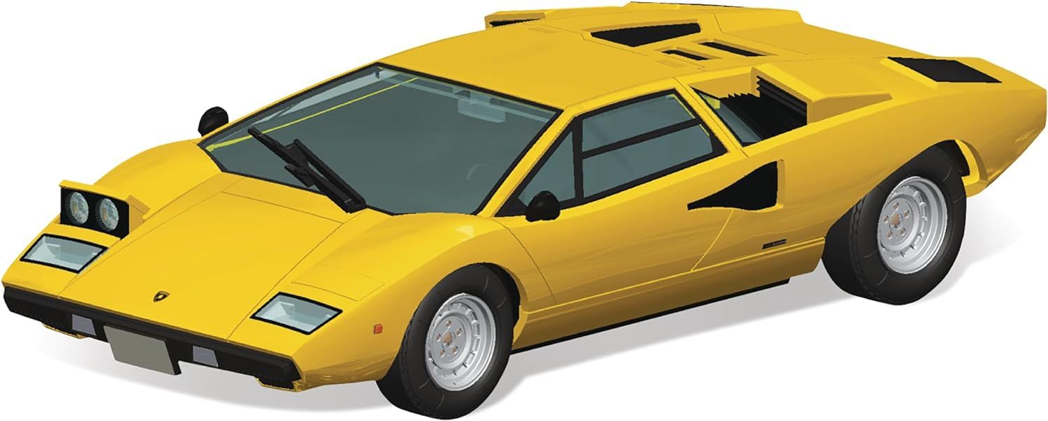 Aoshima Bunka Kyozai 20-B 1/32 The Snap Kit Series Lamborghini Countach LP400 Yellow - BanzaiHobby