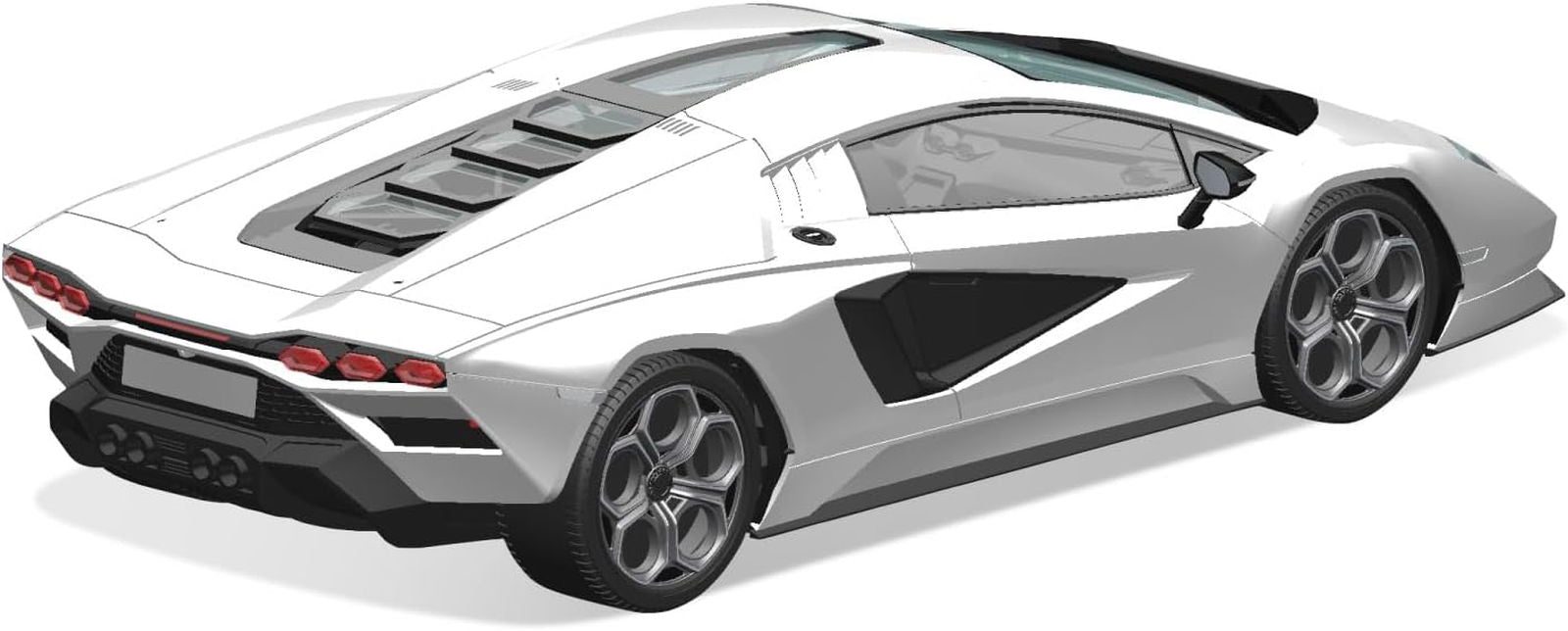 Aoshima Bunka Kyozai 19-A 1/32 The Snap Kit Series Lamborghini Countach LPI 800-4 White - BanzaiHobby