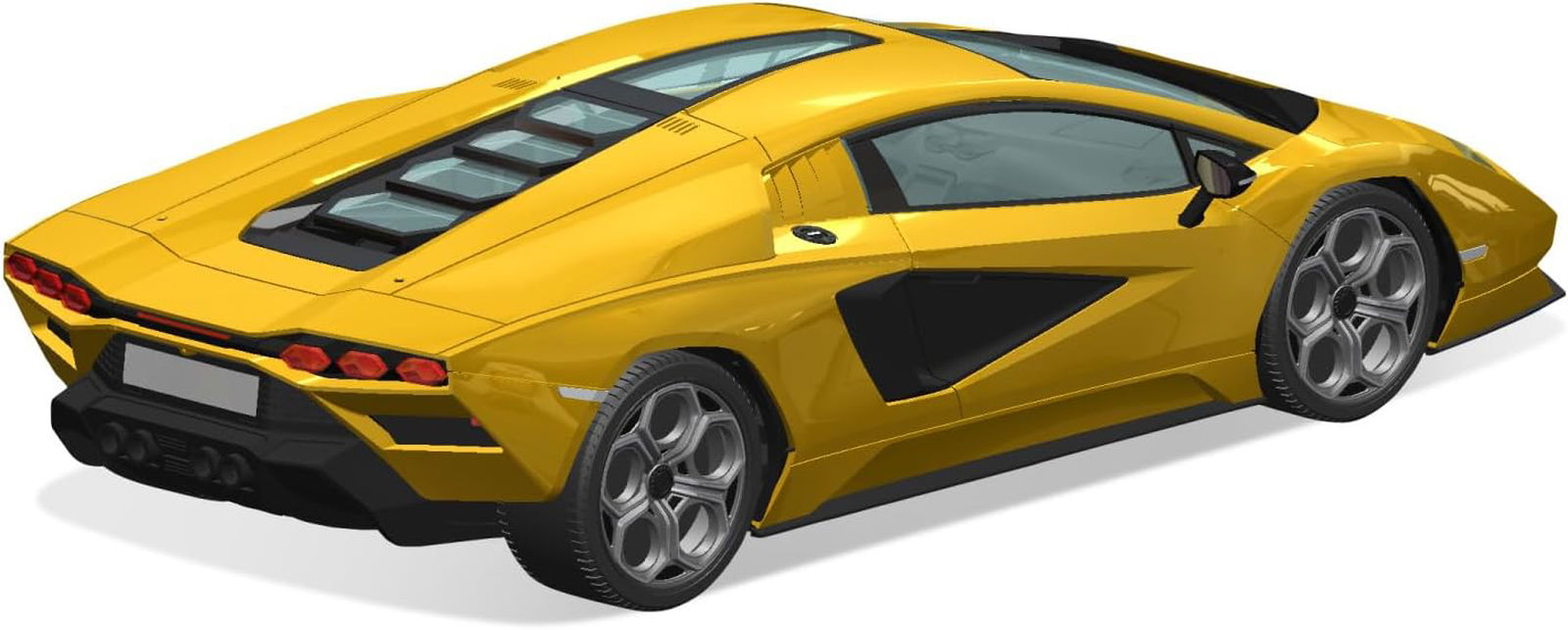 Aoshima Bunka Kyozai 19-C 1/32 The Snap Kit Series Lamborghini Countach LPI 800-4 Yellow - BanzaiHobby