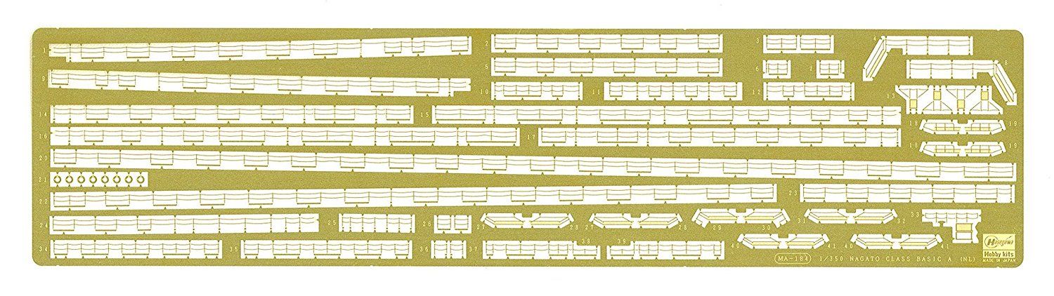 Hasegawa 1/350 Nagato Class Detail up Etching Parts Basic A - BanzaiHobby