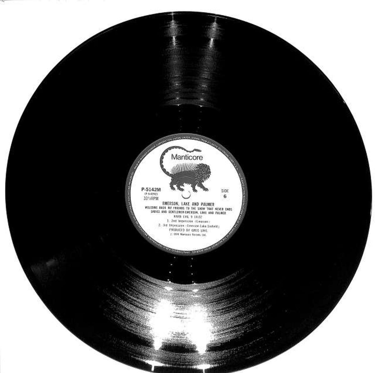 Warner Pioneer Emerson Lake & Palmer 'Ladies & Gentlemen' P-5140~2M