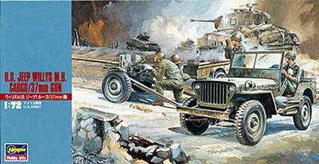 Hasegawa U.S. JEEP WILLYS M.B./ CARGO/37mm GUN - BanzaiHobby