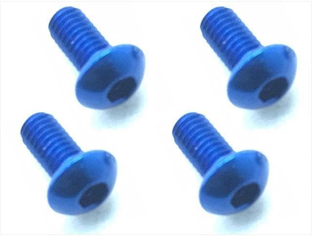 Square NAX-306BY 3x6 Hex Button Screws (Dark Blue/6pcs) - BanzaiHobby