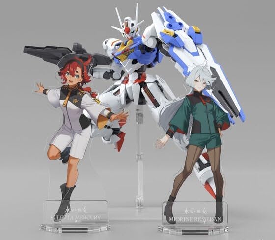 Bandai Gunpla Package Art Acrylic Stand Mobile Suit Gundam: Witch of Mercury (2 types) - BanzaiHobby