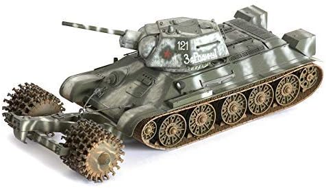 Zvezda 3580 1/35 T-34/76 Soviet Tank w/ Mine Roller - BanzaiHobby