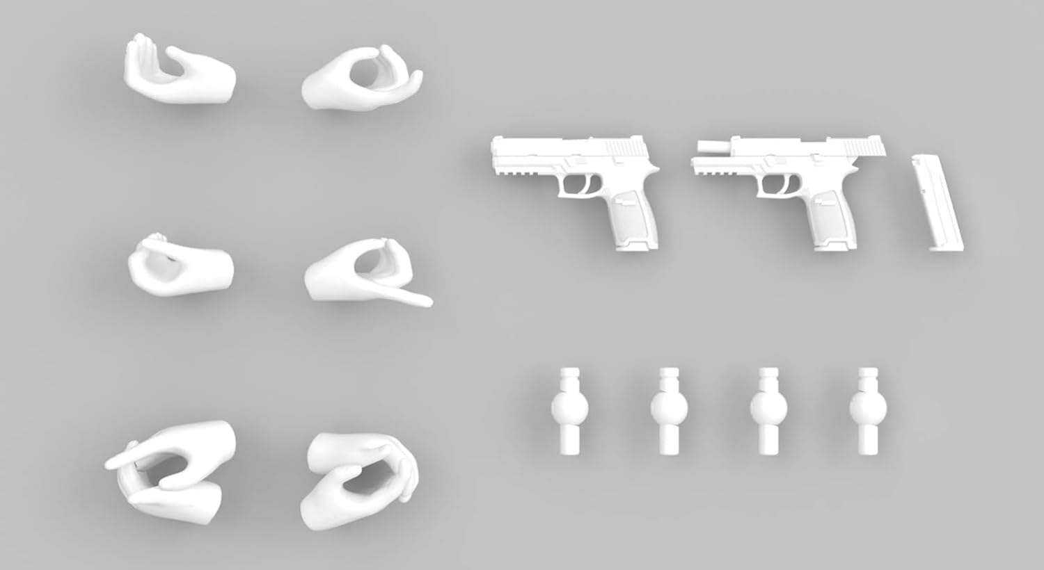 TOMYTEC LA-OP23 Little Armory Gun Handle 2 for Megami Device (White) - TOMYTEC Banzai Hobby