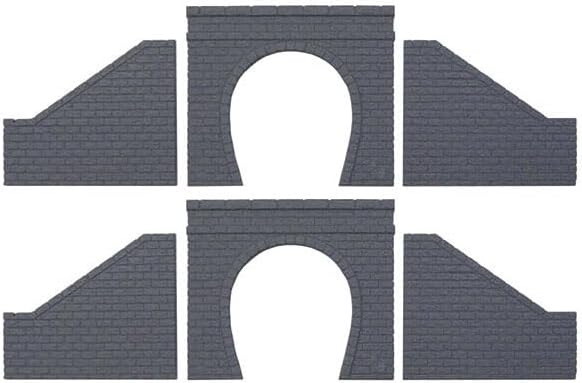 TGWNA-93 Tunnel Portal for Single Track (Stone Design Style) (Portal 2 Sheets Retaining Wall) (Right Left 2-pair) (Unassembled Kit) (N Gauge Layout Accessory Series) - BanzaiHobby