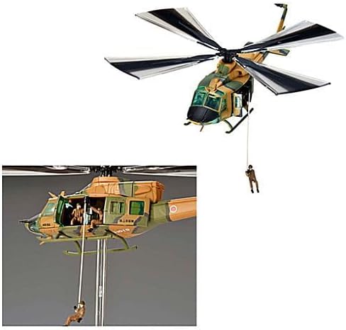 TOMYTEC 330202 GJ! 003R Self-Defense Force Disaster Prevention Training Site Returns [1.UH-2 Helicopter (Flight State) + Hoist Rescue Team + Transparent Stand Included (Single Item) - BanzaiHobby