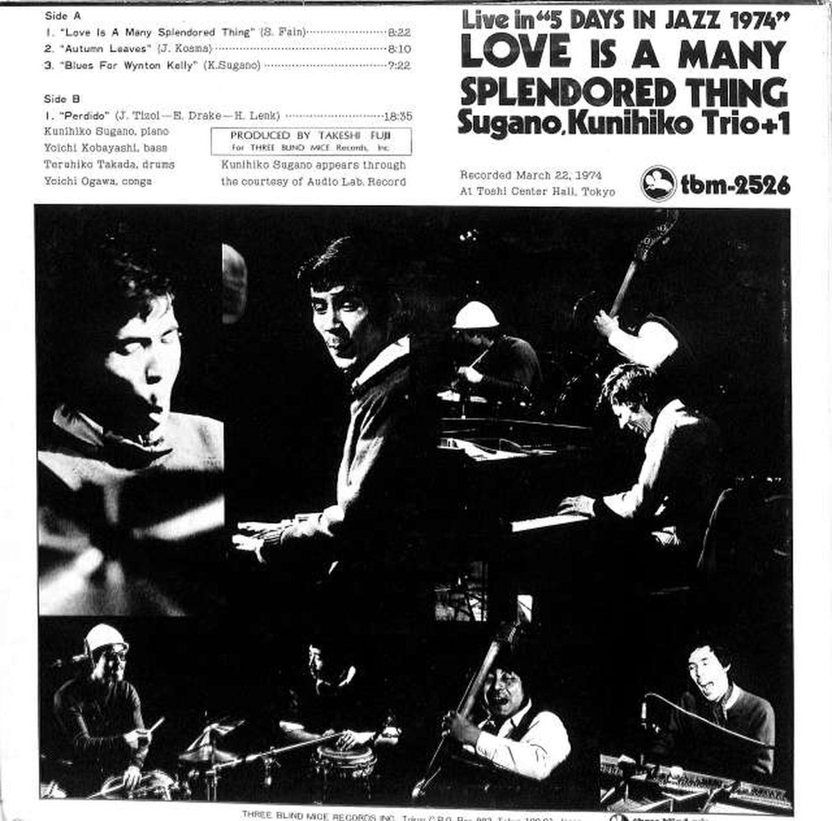 Three Blind Mice Okihiko Kanno Trio "LOVE IS A MANY SPLENDO TBM-2526"