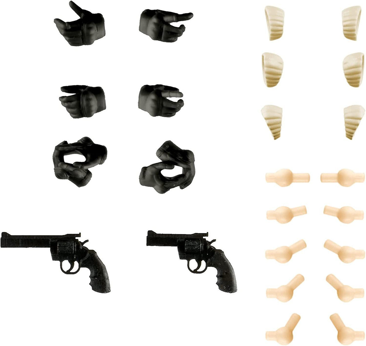 Tomytec 1/12 Little Armory LAOP13 Sousai Shojo Teien Tactical Glove 2 Revolver Set (Black)