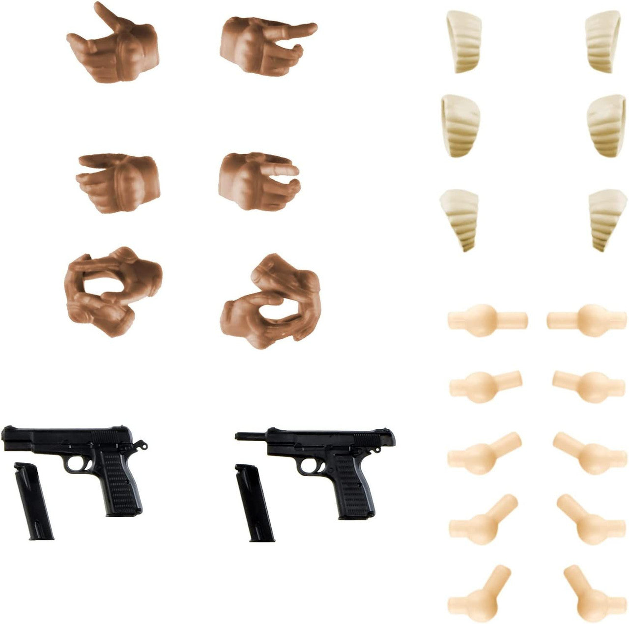 Tomytec 1/12 Little Armory LAOP14 Sousai Shojo Teien Tactical Glove 2 Revolver Set (Tan)