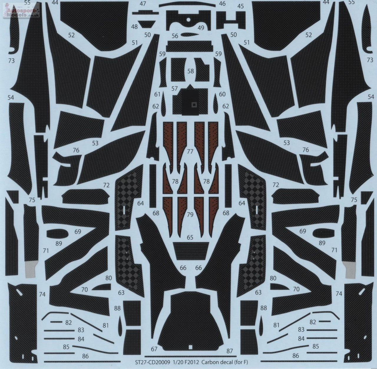 Studio27 CD20009 1/20 Carbon Decal for F2012 - BanzaiHobby