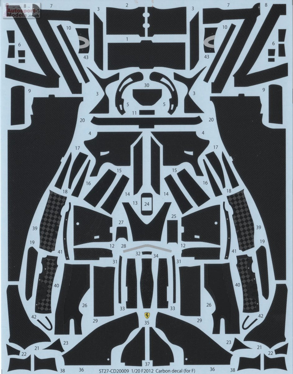 Studio27 CD20009 1/20 Carbon Decal for F2012 - BanzaiHobby