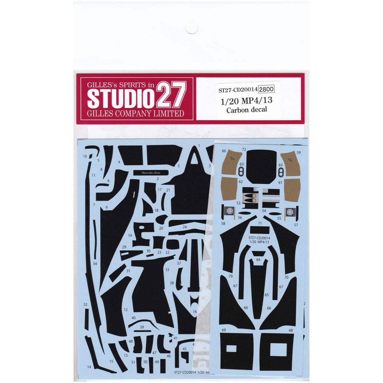Studio27 CD20014 1/20 MP4/13 Carbon Decal - BanzaiHobby