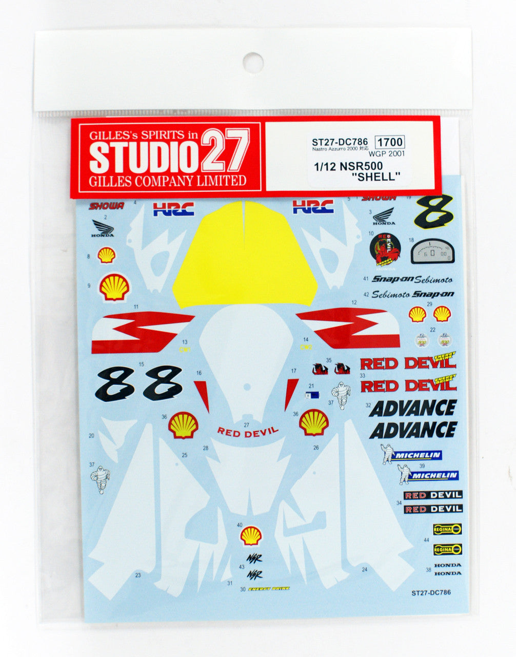 Studio27 DC786 1/12 Honda NSR500 Shell WGP 2001 Decals - BanzaiHobby