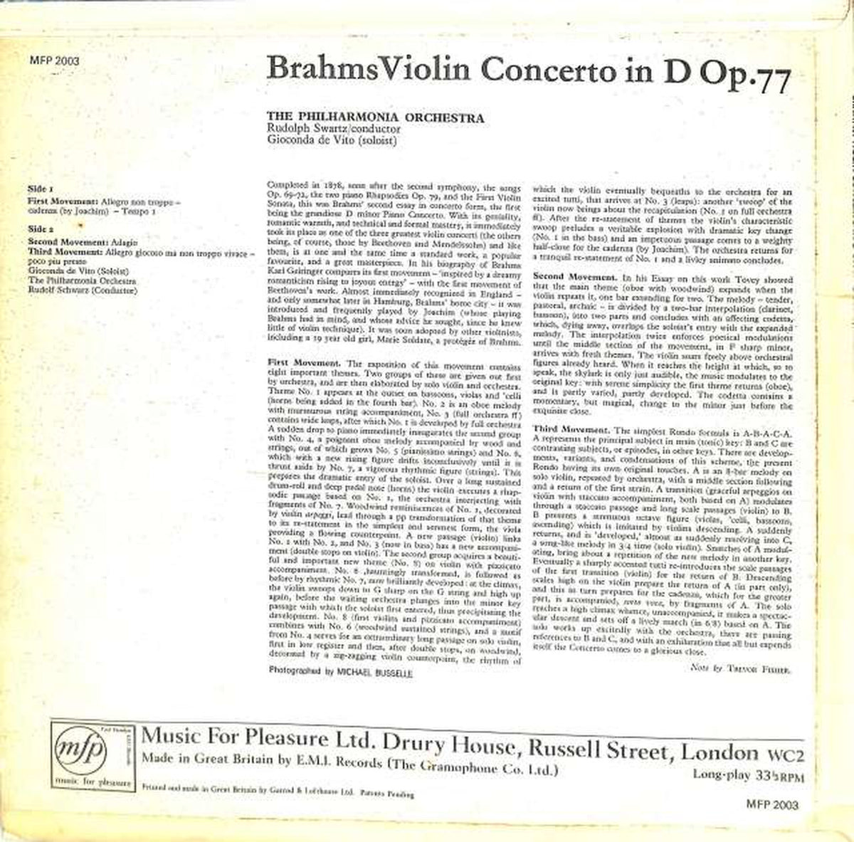 MFP (Input: English) Brahms Violin Concerto de Wüth MFP-2003